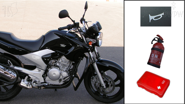 Który z elementów jest obowiązkowym wyposażeniem motocykla?