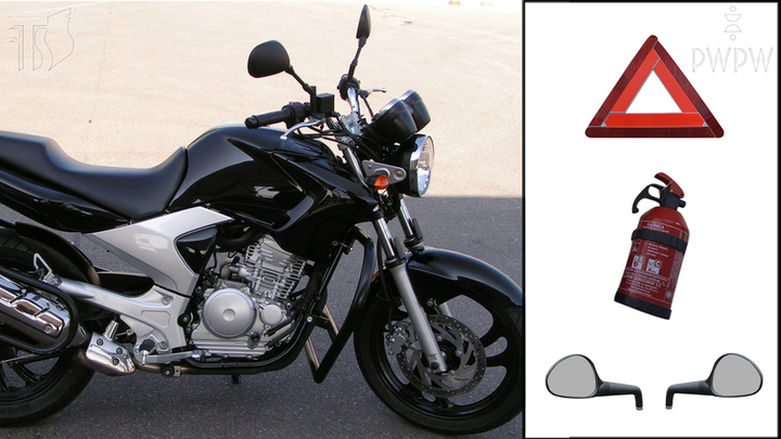 Który z elementów jest obowiązkowym wyposażeniem motocykla jednośladowego, którego prędkość maksymalna jest wyższa niż 100 km/h?